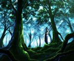  asato-sagamihara highres kingdom_hearts long_hair male_focus riku silver_hair solo tree 