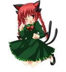  absurdres animal_ears bad_id bad_pixiv_id braid cat_ears cat_tail fujishiro_emyu highres kaenbyou_rin one_eye_closed red_eyes red_hair solo tail touhou 