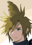  bamboo_shoot blonde_hair blue_eyes cloud_strife earrings final_fantasy final_fantasy_vii jewelry lowres male_focus twinpoo 