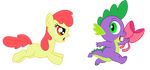  alpha_channel apple_bloom_(mlp) applebloom_(mlp) bow bow_tie cub dragon equine female feral friendship_is_magic hasbro horse male mammal my_little_pony plain_background pony safe scalie spike_(mlp) transparent_background young 