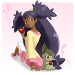  dark_skin female gym_leader iris_(pokemon) long_hair pokemon purple_hair 