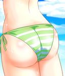  ass bikini bikini_bottom copyright_request solo striped striped_bikini sumeshi swimsuit 