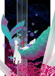  bad_deviantart_id bad_id blue_hair bubble cape closed_eyes fish flower mahou_shoujo_madoka_magica mermaid miki_sayaka monster_girl petals rose short_hair solo spacepirate-lu sword underwater weapon 