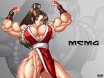  1girl biceps breasts cosplay extreme_muscles fatal_fury female flex flexing king_of_fighters large_breasts masami muscle muscular_female pose ren_(tainca2000) rentb shiranui_mai snk solo 