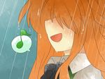 bad_id bad_pixiv_id bow bowtie comic eighth_note face hammer_(sunset_beach) hidden_eyes hong_meiling long_hair music musical_note open_mouth rain red_hair silent_comic singing smile solo speech_bubble spoken_musical_note touhou wet 