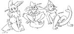  balls black_and_white cum eeveelution flareon jolteon male monochrome nintendo penis pok&#233;mon pok&eacute;mon tail unknown_artist vaporeon video_games 