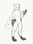  anthro canid canine canis digitigrade fox hybrid male mammal multi_arm multi_limb multi_tail pawpads sevten simple_background solo wolf 