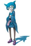  :p animal_ears blue_hair glasses golbat pale_skin pantyhose personification pokemon saboterian tongue tongue_out 