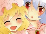  ^_^ bad_id bad_pixiv_id blonde_hair bow brooch closed_eyes comic face flandre_scarlet hammer_(sunset_beach) hat jewelry lavender_hair multiple_girls red_eyes remilia_scarlet siblings silent_comic sisters smile touhou 