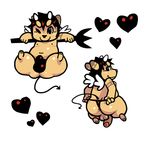  &hearts; balls black_eyes chubby croix cub demon male nintendo overweight penis pikachu pitchfork plain_background pok&#233;mon solo tehweenus thong video_games white_background young 