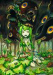  animal caterpillar cow eating highres original plant_girl plant_vore saboterian surreal vore 