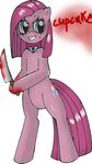  cupcakes_(mlp_fanfic) cutie_mark equine female friendship_is_magic fur grin hair hasbro horse knife mammal my_little_pony party_time pink pink_body pink_fur pink_hair pinkamena pinkamena_(mlp) pinkie_pie_(mlp) plain_background pony smile solo unknown_artist white_background 