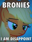  applejack_(mlp) blonde_hair bronies_i_am_disappoint close-up disappointment english_text equine female freckles friendship_is_magic frown green_eyes hair hasbro hat horse memebase my_little_pony safe son_i_am_disappoint text unhappy 