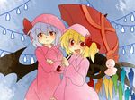  :d bad_id bad_pixiv_id blonde_hair bow comic crossed_arms flandre_scarlet hair_bow hammer_(sunset_beach) lavender_hair multiple_girls open_mouth raincoat red_eyes remilia_scarlet side_ponytail silent_comic sky smile teruterubouzu touhou umbrella water_drop wings 