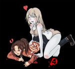  blood breasts brown_hair claws grey_skin left_4_dead medium_breasts multiple_girls silver_hair tears torn_clothes yuri zoey_(left4dead) zombie 