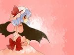  bad_id bad_pixiv_id bow comic hair_bow hammer_(sunset_beach) hat large_bow lavender_hair looking_back red_eyes remilia_scarlet short_hair silent_comic smile solo touhou wings 