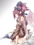  after_sex alternate_costume alternate_hairstyle animal_ears bottomless brown_eyes cum cum_on_ass cum_on_body cum_on_hair facial hair_up head_scarf japanese_clothes looking_back mystia_lorelei obi okamisty pink_hair sash short_hair sketch solo tasuki touhou ukyo_rst wings 