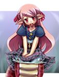  1girl artist_request lamia monster_girl original pink_hair skirt solo 