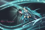  aqua_hair bad_id bad_pixiv_id boots detached_sleeves hatsune_miku kaminary long_hair necktie skirt solo thigh_boots thighhighs twintails very_long_hair vocaloid 