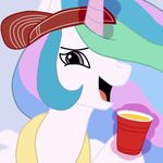  alicorn beer beverage equine female feral filipinoninja95 friendship_is_magic hasbro hat horn horse mammal my_little_pony pegacorn pony princess princess_celestia_(mlp) royalty solo 