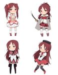  adapted_costume akemi_homura akemi_homura_(cosplay) cosplay highres kaname_madoka kaname_madoka_(cosplay) mahou_shoujo_madoka_magica miki_sayaka miki_sayaka_(cosplay) pantyhose red_eyes red_hair sakura_kyouko tomoe_mami tomoe_mami_(cosplay) tsuzuya_(knt31) 