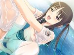  black_hair breasts censored fault game_cg nipples penis pool pussy see_through seifuku sex sugiyama_mio taka_tony thighhighs twintails water wet 