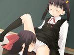  2girls blush multiple_girls panties shojokyu underwear uniform yuri 