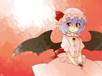 bad_id bad_pixiv_id brooch comic dress hammer_(sunset_beach) hat jewelry lavender_hair red_eyes remilia_scarlet short_hair silent_comic sitting smile solo touhou wings wrist_cuffs 