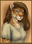  blue_eyes bust clothing feline female jaguar mammal portrait shirt solo synnabar xianjaguar_(character) 