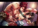  2boys anal black_monkey censored cum ejaculation handjob hong_yun-seong kilik male mazjojo muscle necklace nipple nipple_squeeze penis pubic_hair red_hair sex soul_calibur torn_clothes yaoi 