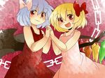  :d alternate_costume bad_id bad_pixiv_id blonde_hair chain comic dress flandre_scarlet hammer_(sunset_beach) holding_hands lavender_hair multiple_girls open_mouth pink_dress red_dress red_eyes remilia_scarlet short_hair siblings silent_comic sisters smile touhou wings 