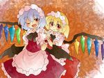  :d alternate_costume apron bad_id bad_pixiv_id blonde_hair bow bowtie comic dress enmaided flandre_scarlet hammer_(sunset_beach) hands_on_shoulders lavender_hair maid maid_headdress multiple_girls one_eye_closed open_mouth red_eyes remilia_scarlet short_hair siblings silent_comic sisters smile touhou wings wrist_cuffs 