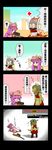 4koma bloodycat check_translation chinese comic death fire gameplay_mechanics gun highres izayoi_sakuya jar jarate knife multiple_girls patchouli_knowledge pee purple_hair rifle silver_hair sniper_rifle team_fortress_2 the_sniper the_spy touhou translated translation_request weapon 