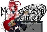  atuuy glasses guitar headphones instrument red_hair thighhighs wink 