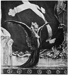  cross_botonee drawing edgar_allan_poe feathers female flag frantisec_kupka greyscale male monochrome proper_art skull_and_crossbones swastika the_conqueror_worm wings 