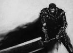  armor berserk guts male male_focus monochrome sword warrior weapon 