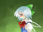  bad_id bad_pixiv_id blue_eyes blue_hair bow cirno hair_bow hammer_(sunset_beach) solo touhou wings 