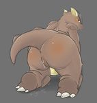  anus blush butt claws fangs female hindpaw kangaskhan looking_at_viewer looking_back nintendo nude overweight paws plump_labia pok&#233;mon pok&eacute;mon presenting presenting_hindquarters pussy pussy_juice raised_tail red_eyes ryunwoofie solo spreading tail teeth thighs video_games 