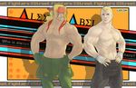  abel_(street_fighter) alex_(street_fighter) artist_request blonde_hair blue_eyes headband male_focus multiple_boys muscle overalls scarf shirtless street_fighter street_fighter_iii_(series) street_fighter_iv_(series) 