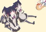  :o =_= alternate_costume animal_ears apron arm_support bad_id bad_pixiv_id black_eyes black_hair blood blush brown_hair enmaided fake_animal_ears flat_color frills gokou_hinata gokou_ruri gokou_tamaki grin hair_ornament hairband hairclip hands_on_lap kousaka_kirino maid mary_janes matsuryuu mole mole_under_eye multiple_girls nosebleed ore_no_imouto_ga_konna_ni_kawaii_wake_ga_nai pantyhose purple_eyes school_uniform serafuku shoes siblings simple_background sitting smile so_moe_i'm_gonna_die! tail twintails wariza wrist_cuffs 