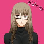  atlus brown_eyes brown_hair catherine_(game) female glasses katherine_mcbride long_hair solo 