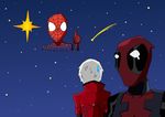  3boys capcom crossover dante dante_(devil_may_cry) deadpool devil_may_cry male male_focus marvel marvel_vs._capcom marvel_vs._capcom_3 marvel_vs_capcom_3 multiple_boys night spider-man spider-man_(series) sweatdrop tears white_hair 