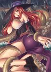  dragon's_crown kuro_shichi red_hair sorceress_(dragon's_crown) tentacles wince 