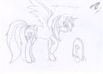  equine female feral friendship_is_magic hasbro horn mammal monochrome my_little_pony plain_background rainbow-dash_(mlp) rainbow_dash_(mlp) rainbow_spring_(mlp) sad uncolored unknown_artist white_background winged_unicorn wings 