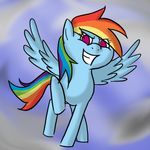  equine female feral friendship_is_magic fur grin hasbro horse mammal my_little_pony pegasus pink_eyes rainbow_dash_(mlp) smile solo standing unknown_artist wings 