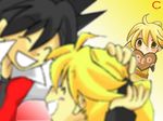  blush heart love pokemon pokemon_special red_(pokemon) smile yellow_(pokemon) 