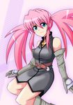  bare_shoulders belt blue_eyes boots breasts elbow_gloves gloves highres medium_breasts pink_hair presea_combatir shangorilla solo tales_of_(series) tales_of_symphonia twintails 