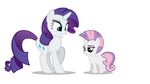  cutie_mark equine eyeshadow female feral friendship_is_magic fur hasbro horn horse makeup mammal mohawk my_little_pony plain_background pony rarity_(mlp) sibling sisters sweetie_belle_(mlp) unicorn unknown_artist white_background white_fur young 