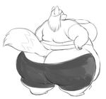  chubby female fox gillpanda mammal morbidly_obese obese overweight plain_background solo white_background 