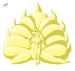  abstract_background anthro breasts canine female fox huge_tail kitsune mammal multiple_tails ninetales nintendo plain_background pok&#233;mon pok&eacute;mon pussy raptorsr red_eyes simple_background solo tail thighs video_games white_background 